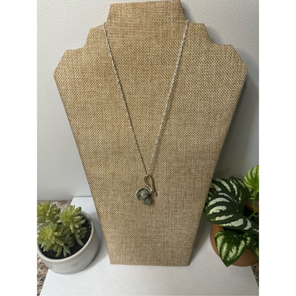 Ocean Jasper Mushy Wrapped Pendant Necklace